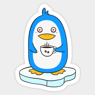 Caffeinated Penguin Sticker